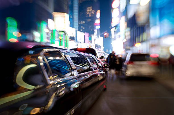 limo in Times Square, New York City.